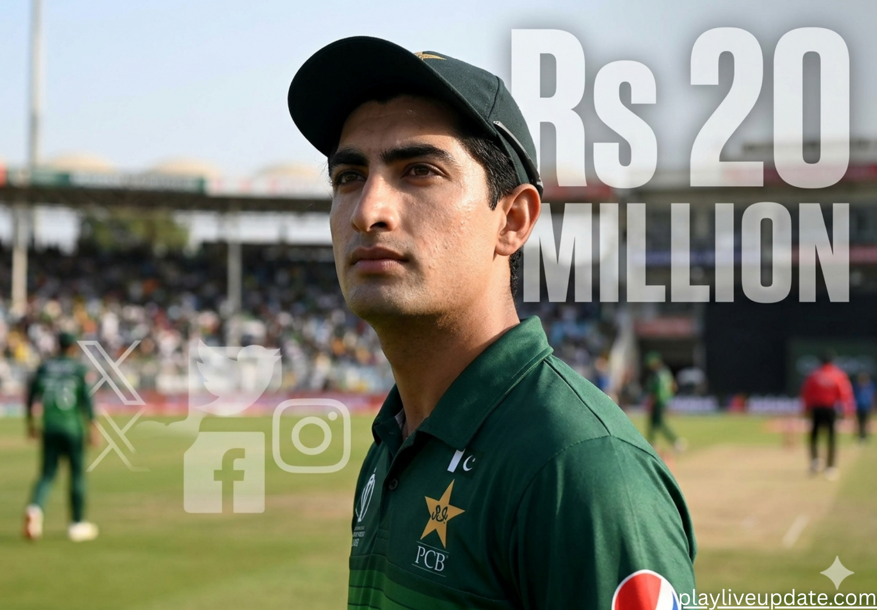 Pakistani fast bowler Naseem Shah fined Rs20 million by PCB over social media post