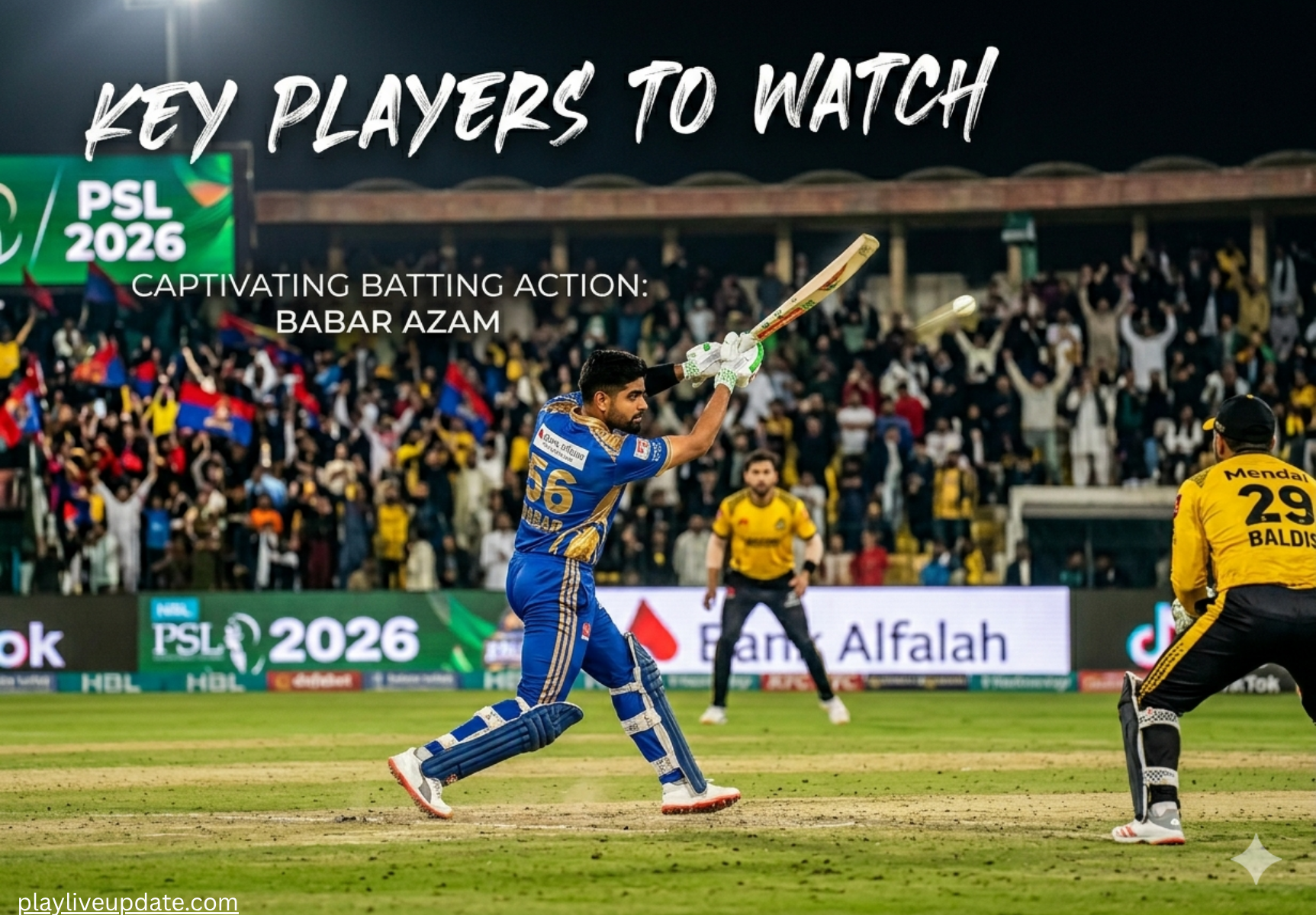 Babar Azam playing for Karachi Kings in PSL 2026 - Captivating batting action