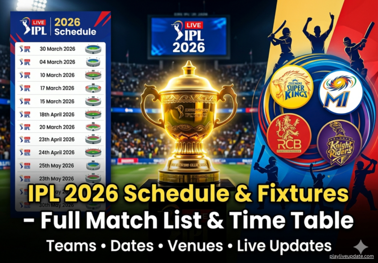 IPL 2026 Schedule & Fixtures full match calendar, teams list, stadiums and cricket tournament overview
