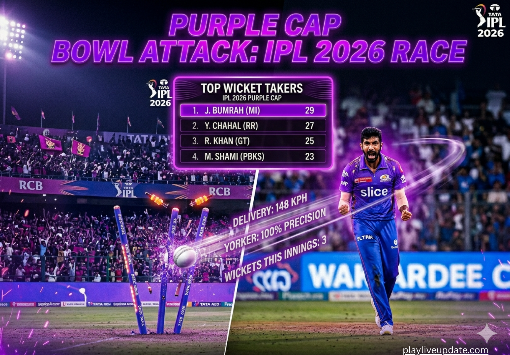 IPL 2026 Purple Cap leaderboard showing highest wicket takers and bowling performance in Indian Premier League 2026