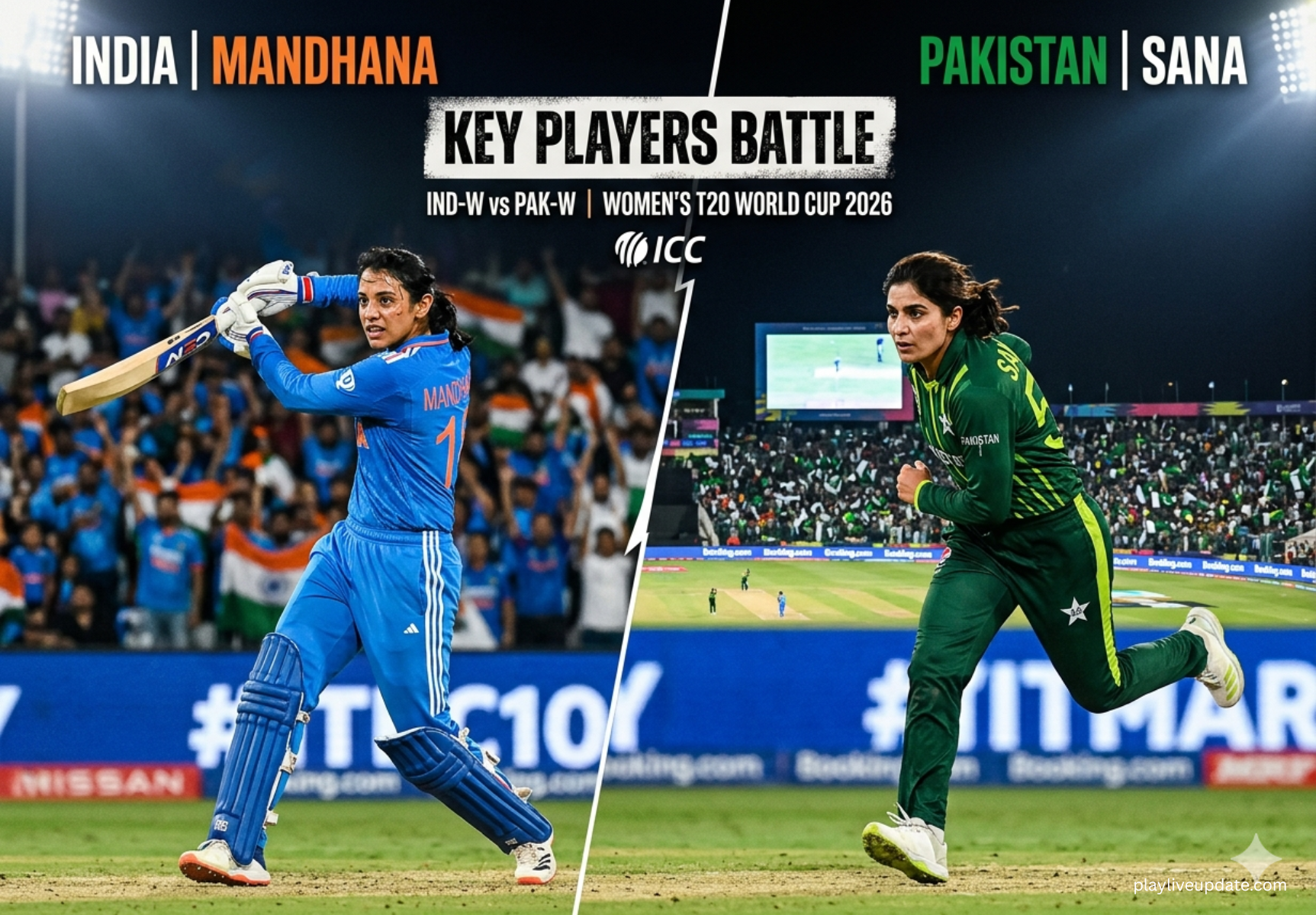 Smriti Mandhana vs Fatima Sana key player battle in India vs Pakistan Women T20 World Cup 2026