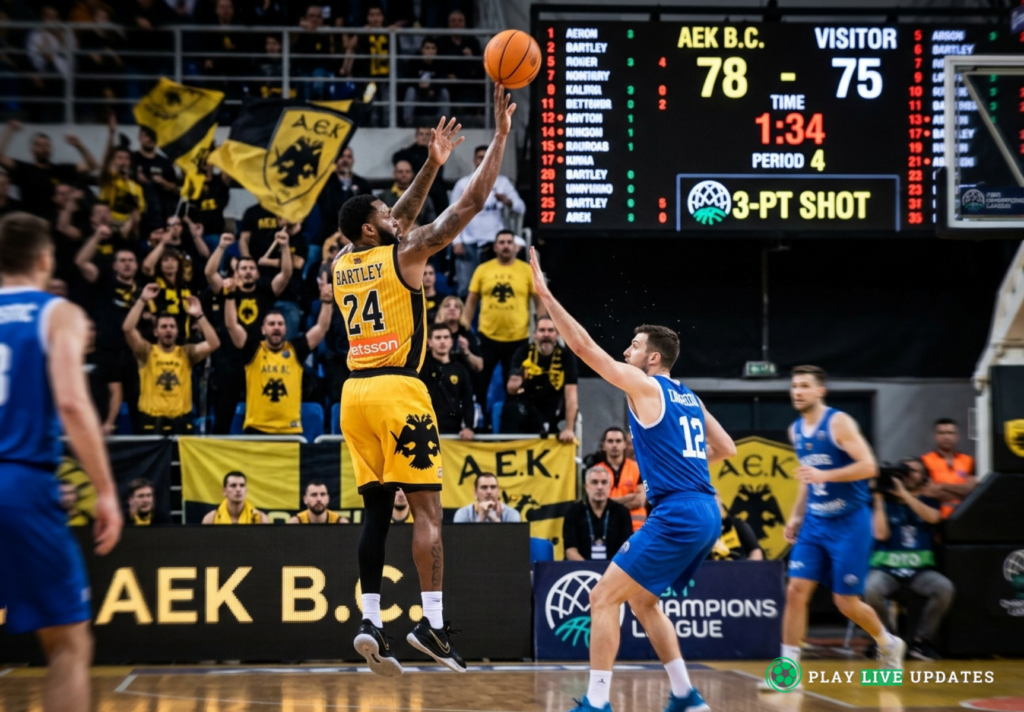 Frank Bartley AEK BC Basketball Champions League action