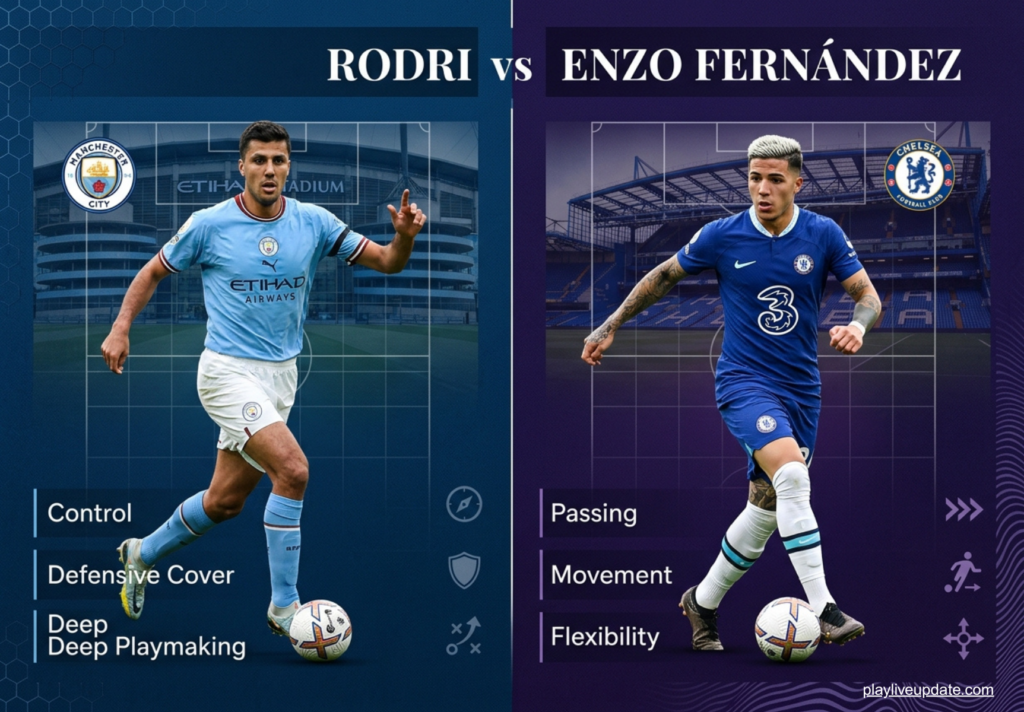 Rodri and Enzo Fernandez compared as possible midfield solutions for Manchester City