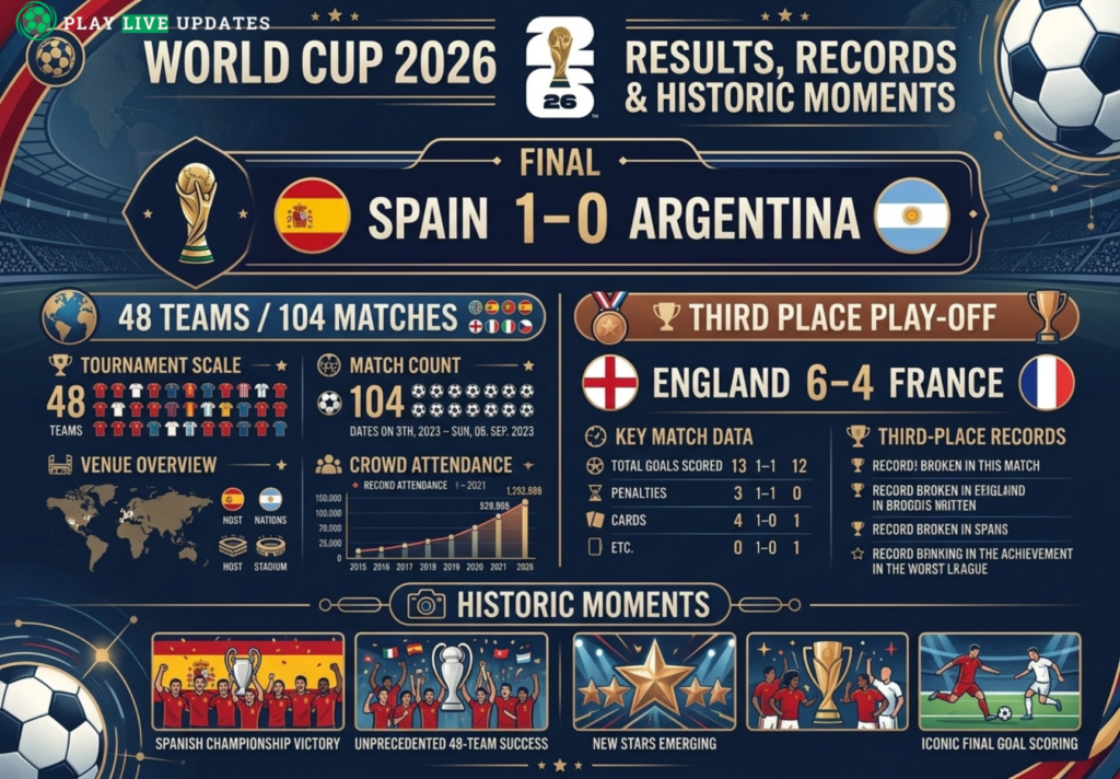 World Cup 2026 results Spain Argentina final and tournament statistics